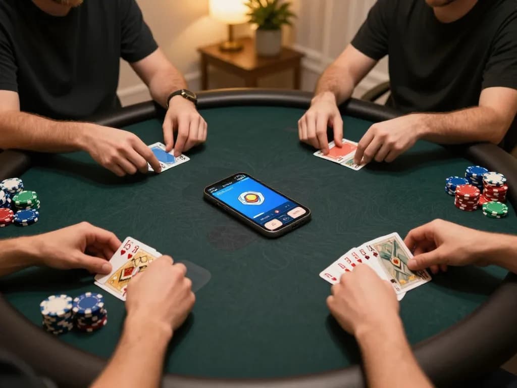 Players strategizing their next move in the 58wiin online poker app, showcasing excitement and engagement.
