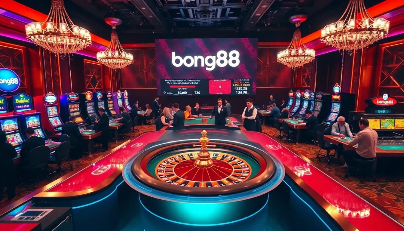 Experience the excitement of gambling at bong88 with vibrant casino tables and thrilling betting action.