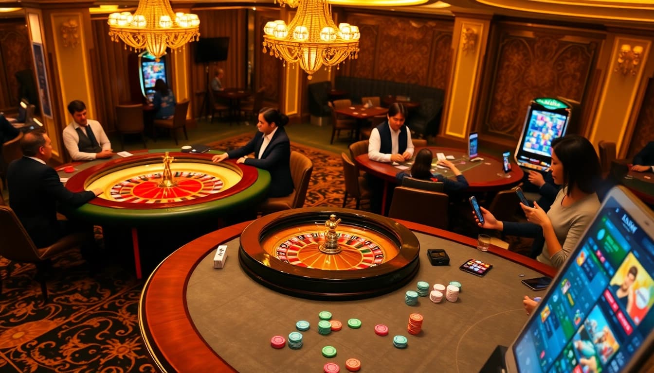 Kuwin players enjoying vibrant casino games with professional dealers and exciting betting opportunities.