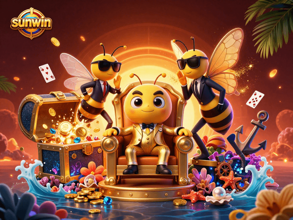 Engage with sunwin's vibrant casino adventure featuring a cartoon bee mob boss and dynamic gaming elements.