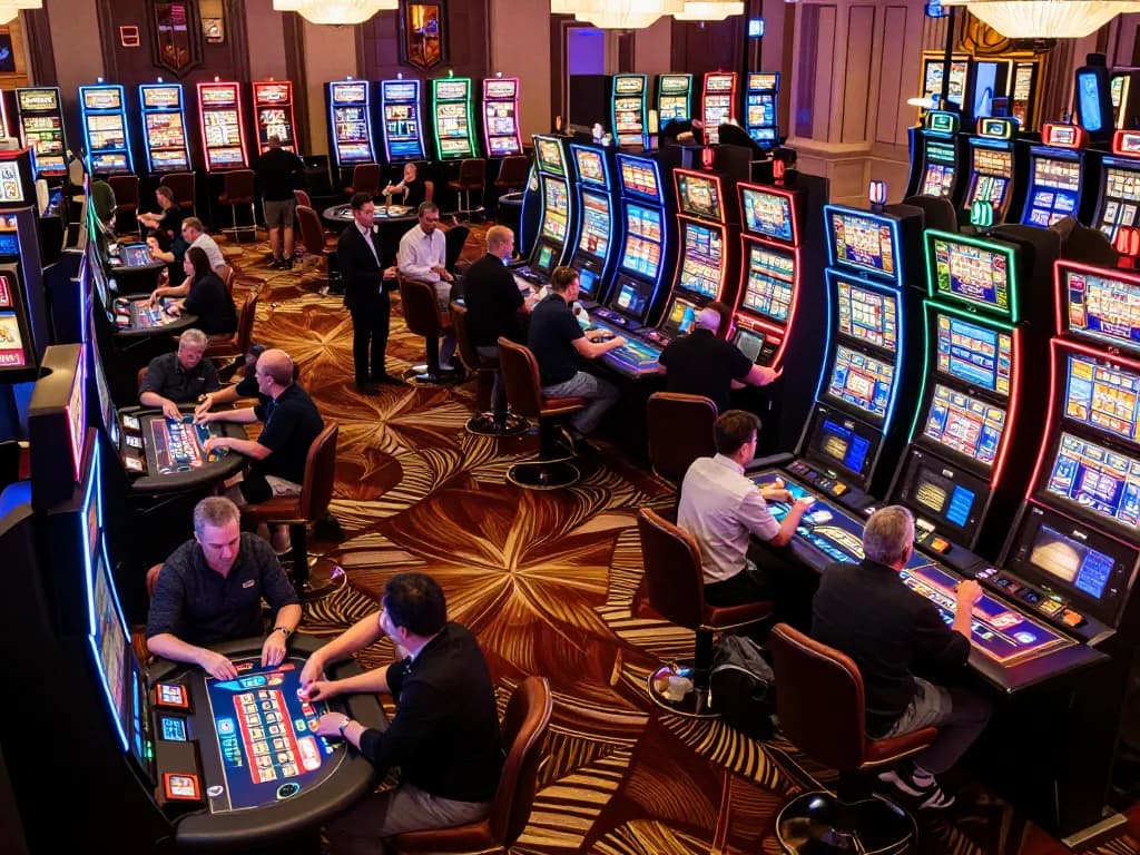 Engaging casino gaming scene showcasing players at ck444s.net actively participating in various table games and slots.