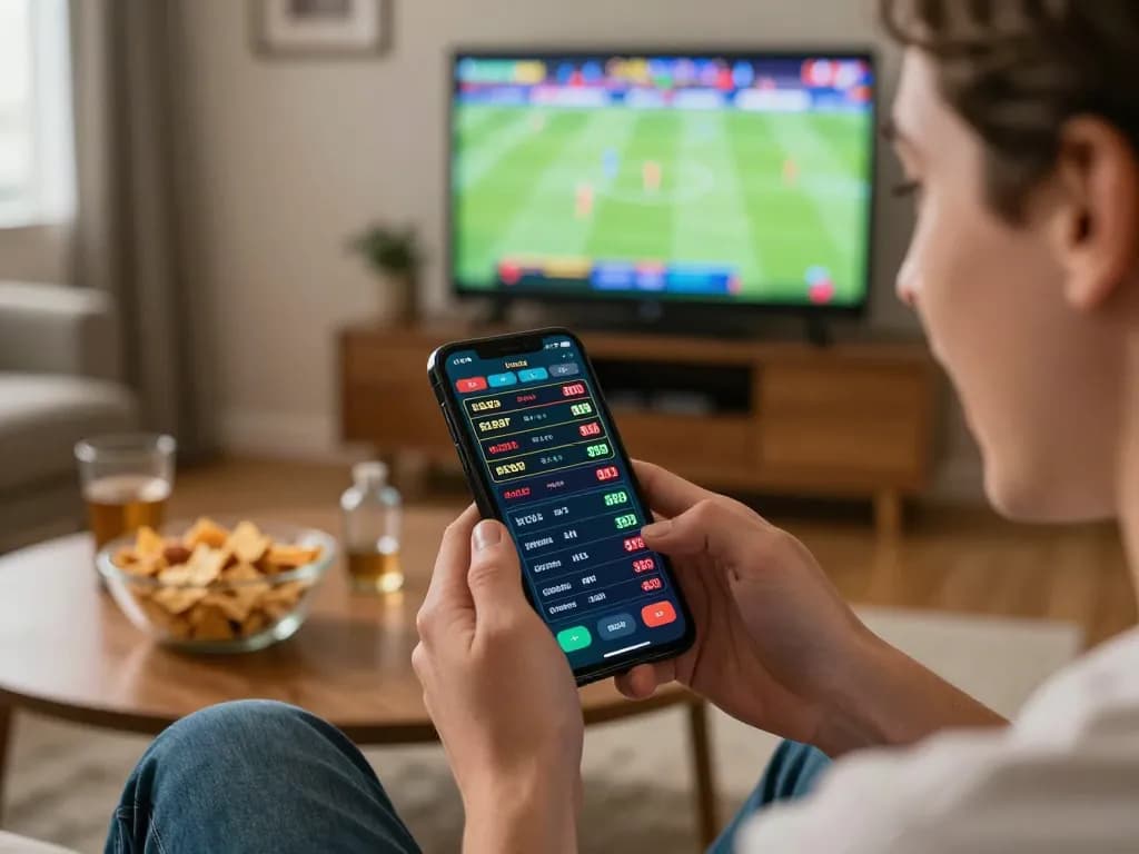 Engaging moment on https://lucky88.sbs/ as a player places bets on a mobile app during a live sports event
