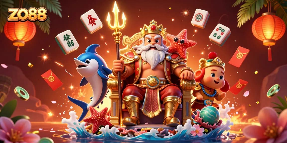 Experience the thrilling games at zo88 like never before with this vibrant 3D illustration!