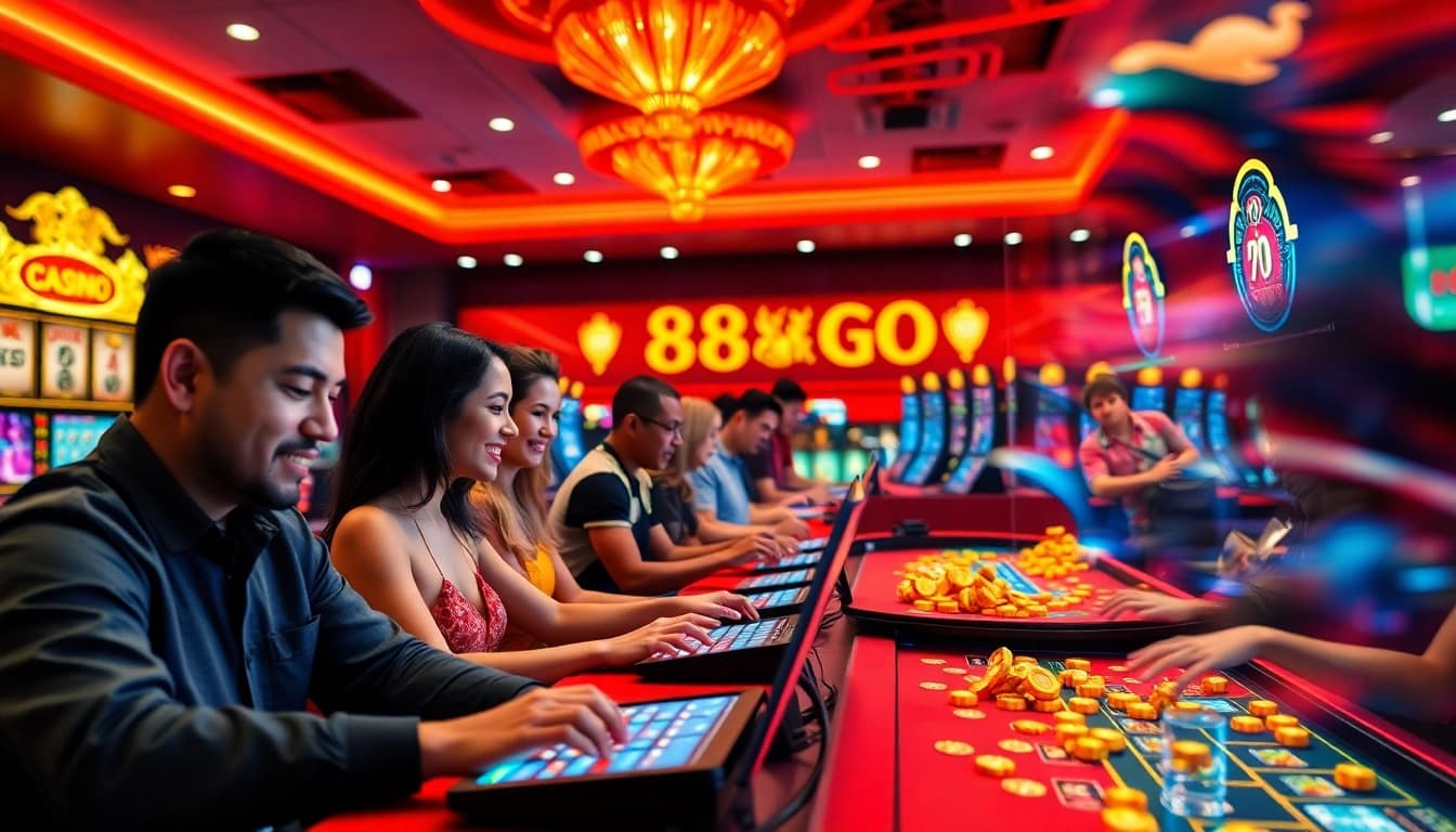 Experience the excitement of 88GO's online gaming platform with vibrant visuals and engaging interactions.