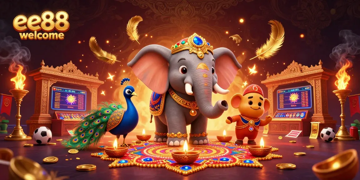 Experience the thrill of sports betting with ee88 welcome in a vibrant, cinematic casino scene.