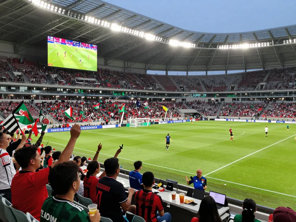 Socolive enhances the soccer experience with high-quality streaming, showcasing fans in a lively stadium.