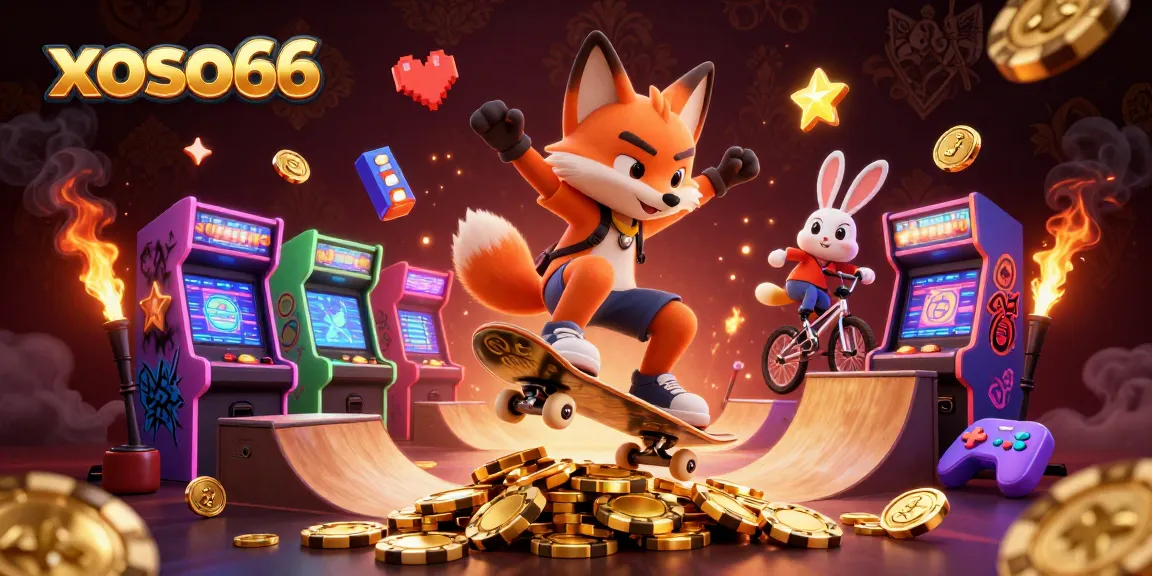 Xoso66 offers dynamic gaming experiences with vibrant characters and casino elements in an engaging 3D illustration.