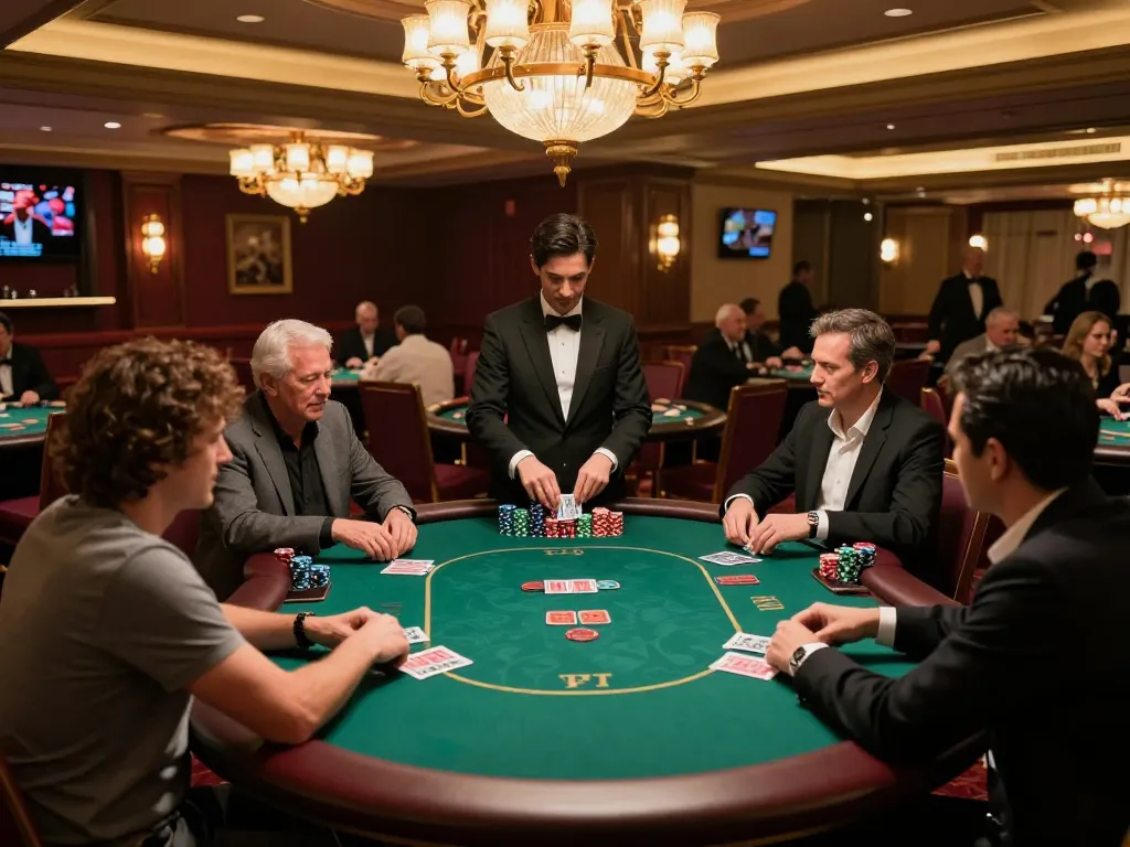 Engaging poker gameplay at an upscale casino featuring 88clbgo's elite atmosphere and excitement.
