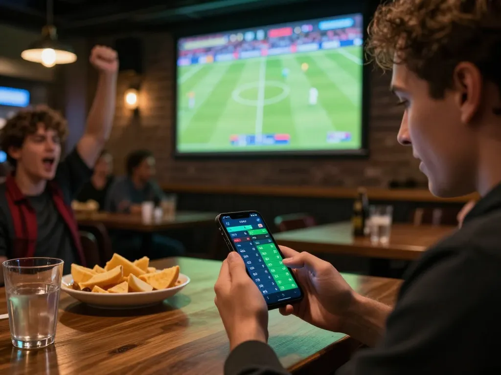 Cakhiatv user placing live sports bets during an exciting football match, showcasing real-time engagement.