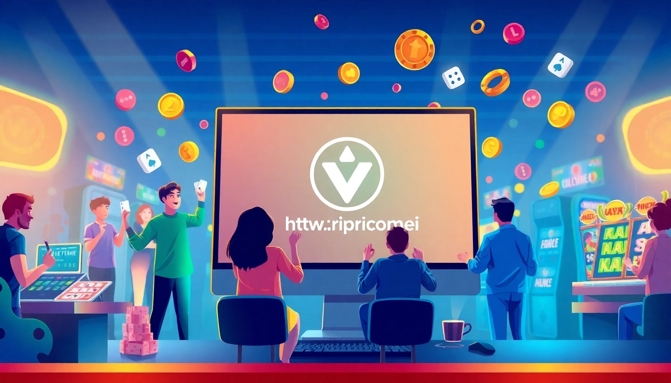 Dynamic gaming experience at https://rikvipcom.io/ with players enjoying diverse games and prizes.