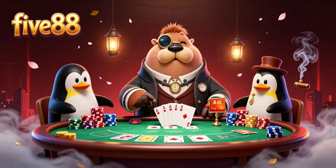 Enjoy thrilling poker action with five88 as players engage in an underwater showdown!