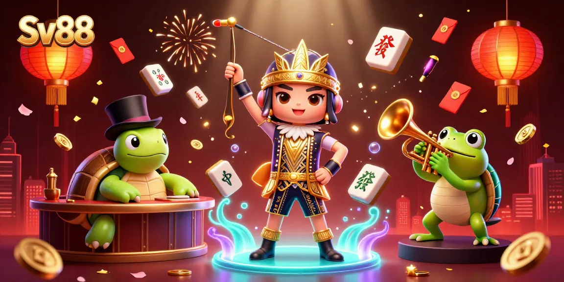 Engage in excitement with Sv88 as vibrant characters play at a lively casino.