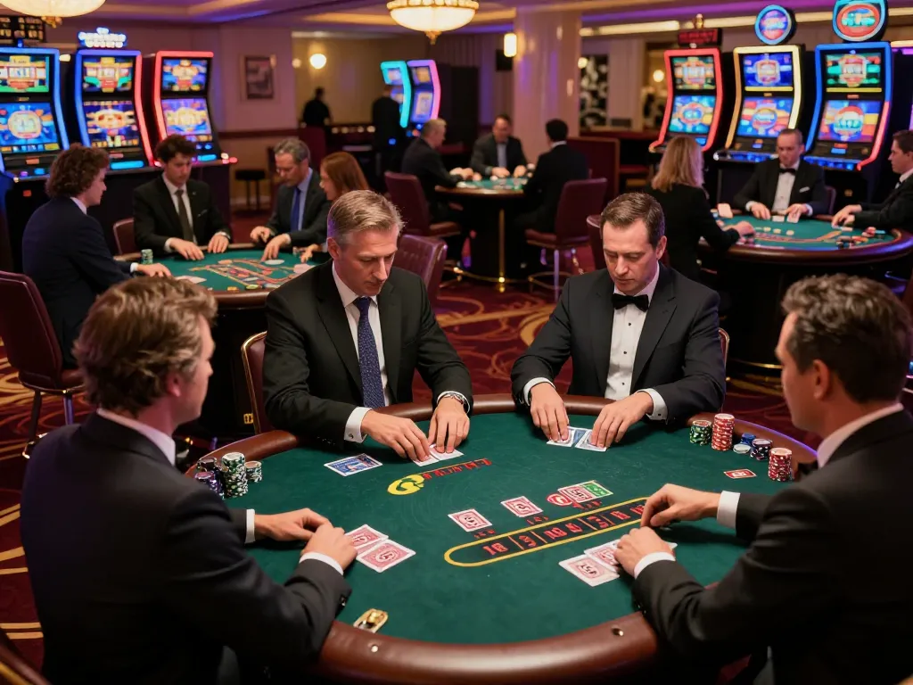 Players engaging in a high-stakes game of blackjack at SC 88 casino, capturing the thrill of the moment.