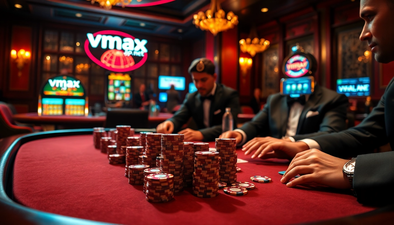 Experience high-stakes poker action at vmax.jp.net with luxurious casino visuals and vibrant excitement.