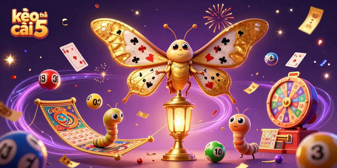 Engage in gaming excitement with kèo nhà cái 5 featuring a dynamic celebration in a colorful casino scene.
