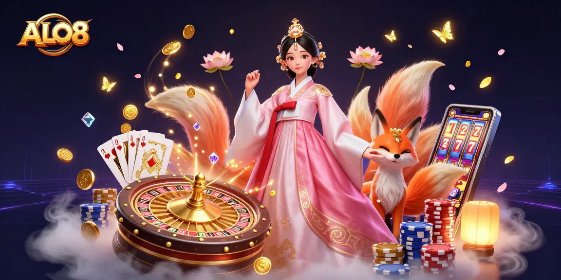 Experience thrilling gambling at ALO8 with vibrant characters and rich casino elements.