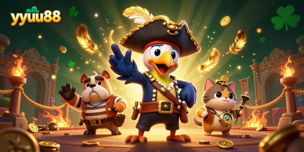 Spin the reels and win big at yyuu88 with this vibrant pirate-themed casino adventure