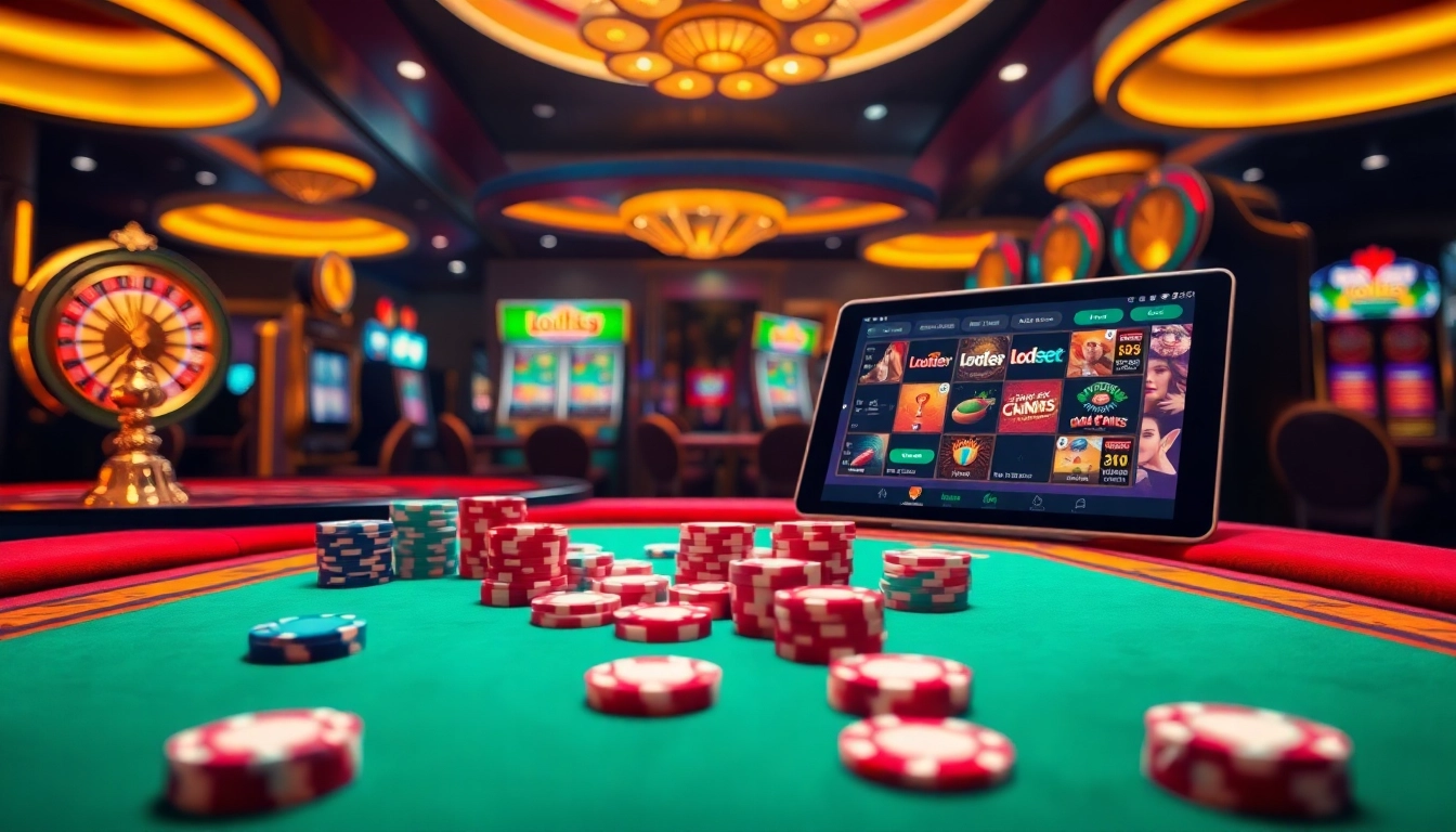 Engaging lode88 online play scene with poker chips and thrilling casino atmosphere.
