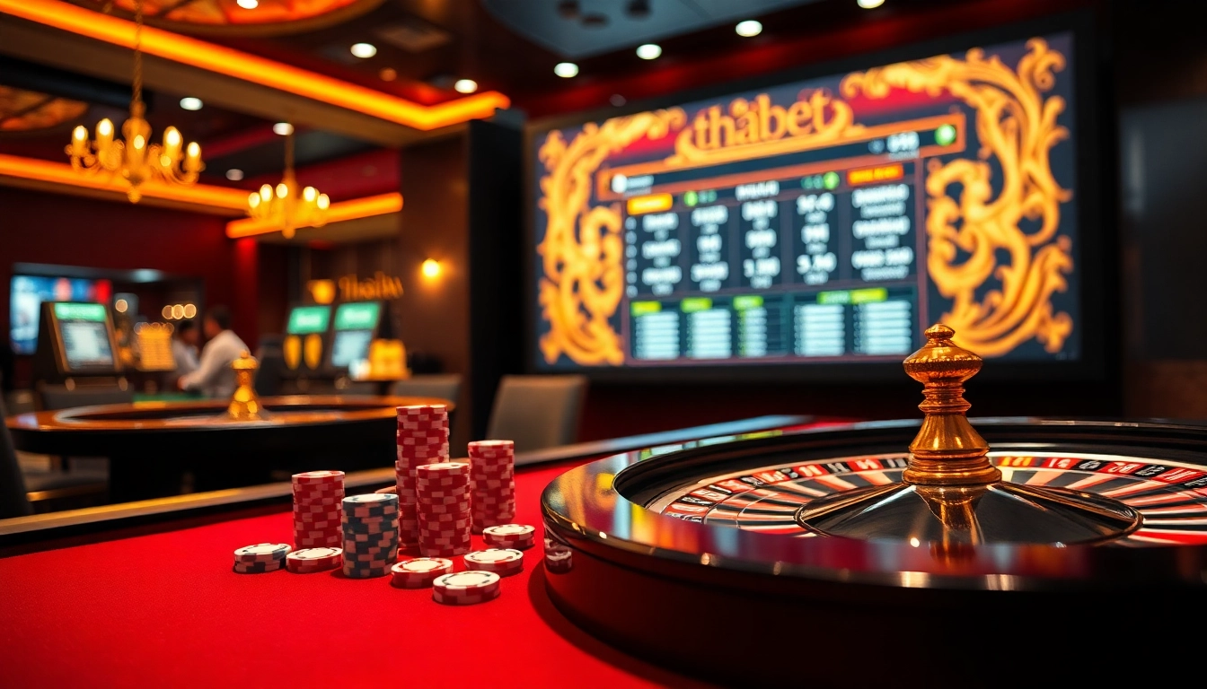 Experience thrilling gameplay at thabet web with vibrant casino tables and engaging players.