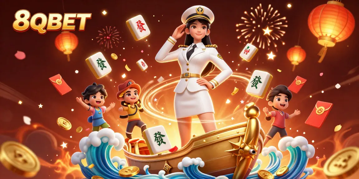 Experience thrilling gameplay at 8QBET with stunning visuals of a naval officer in a casino scene.