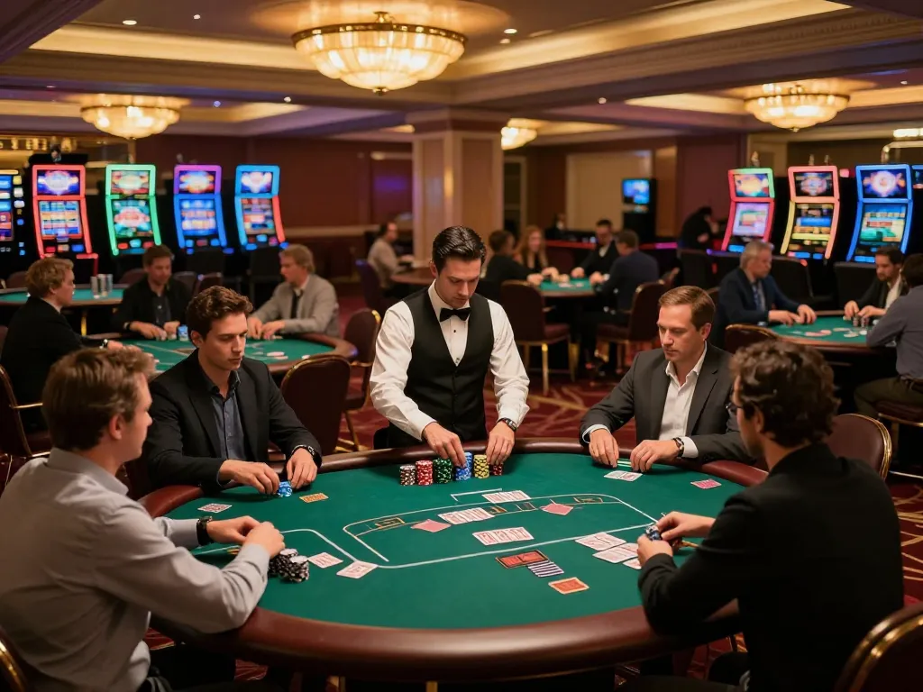 Experience thrilling poker action at 23Win casino floor with dynamic gameplay and luxurious ambiance