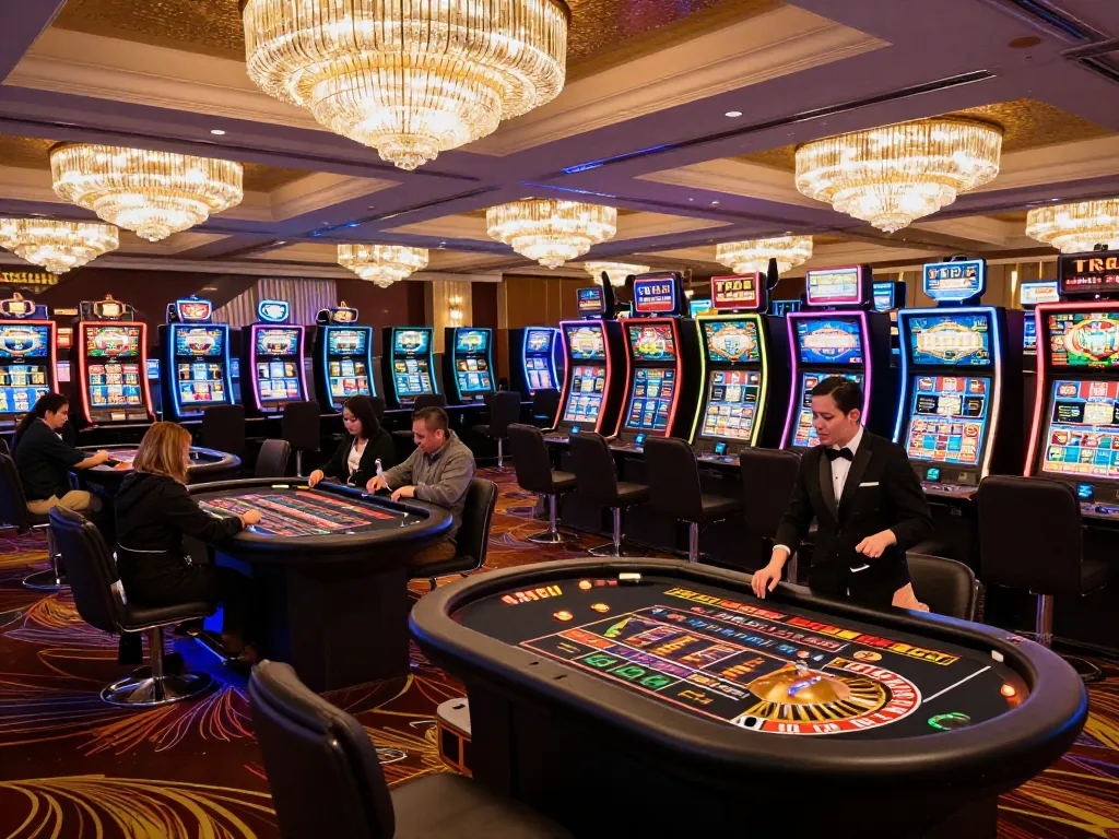 Players engaging in thrilling slot machine gameplay at TR88 casino, creating an immersive gambling experience.