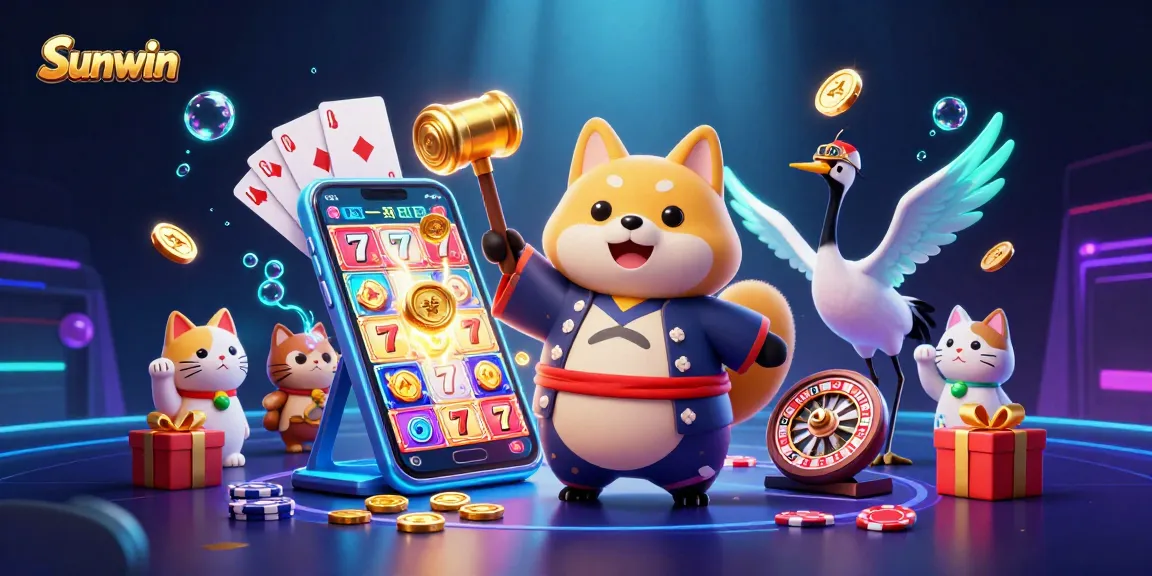 Spin to win with Sunwin's exciting casino adventures featuring vibrant characters and games.