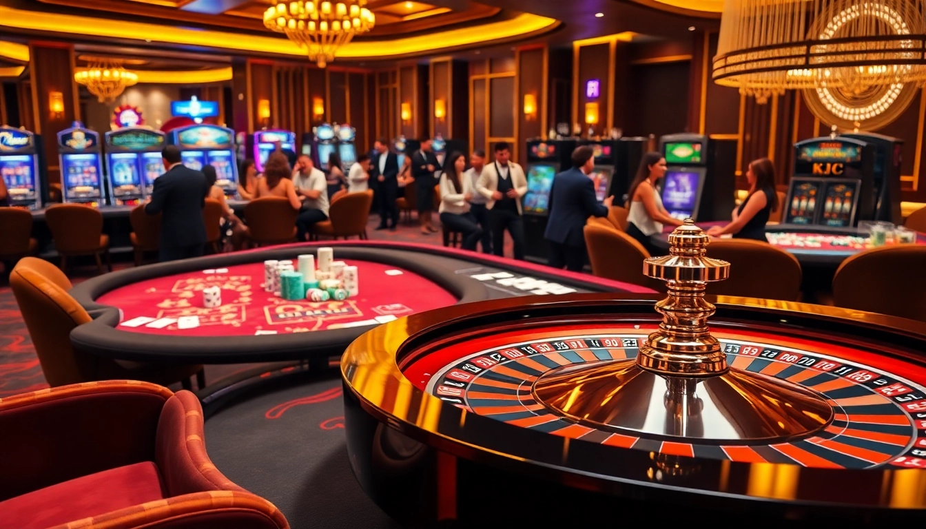 KJC casino players engaged at tables, enjoying thrilling gaming experiences.