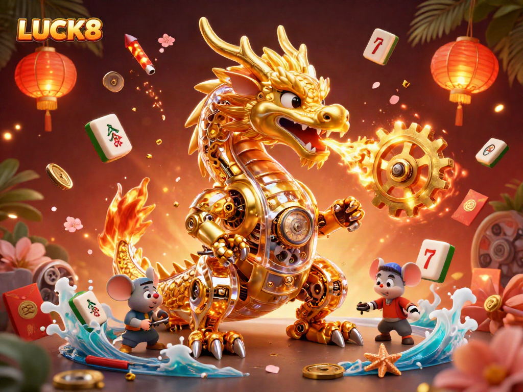 LUCK8 mang đến trải nghiệm đánh bạc mới lạ cùng Rồng vàng và kỹ sư chuột trong khung cảnh sôi động