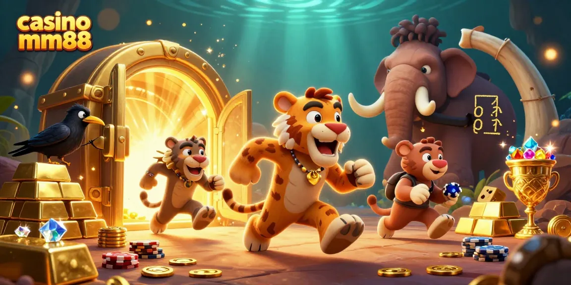 Engage in thrilling games at casino mm88 with cartoon characters in an underwater casino scene