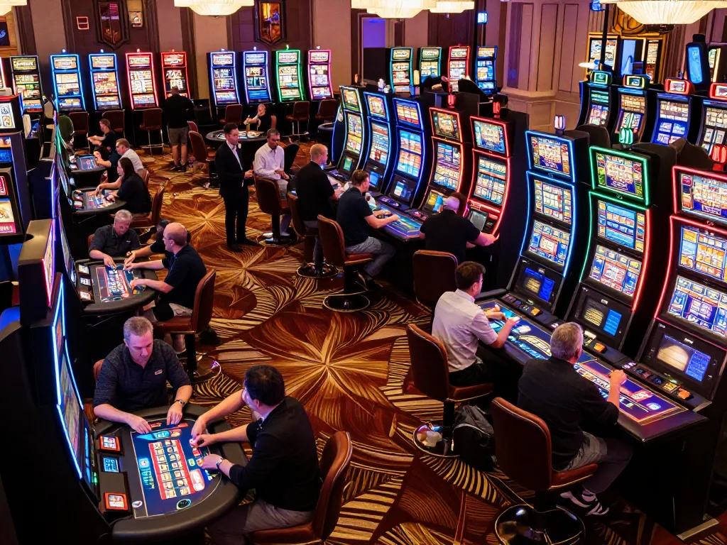 Engaging casino gaming scene showcasing players at ck444s.net actively participating in various table games and slots.