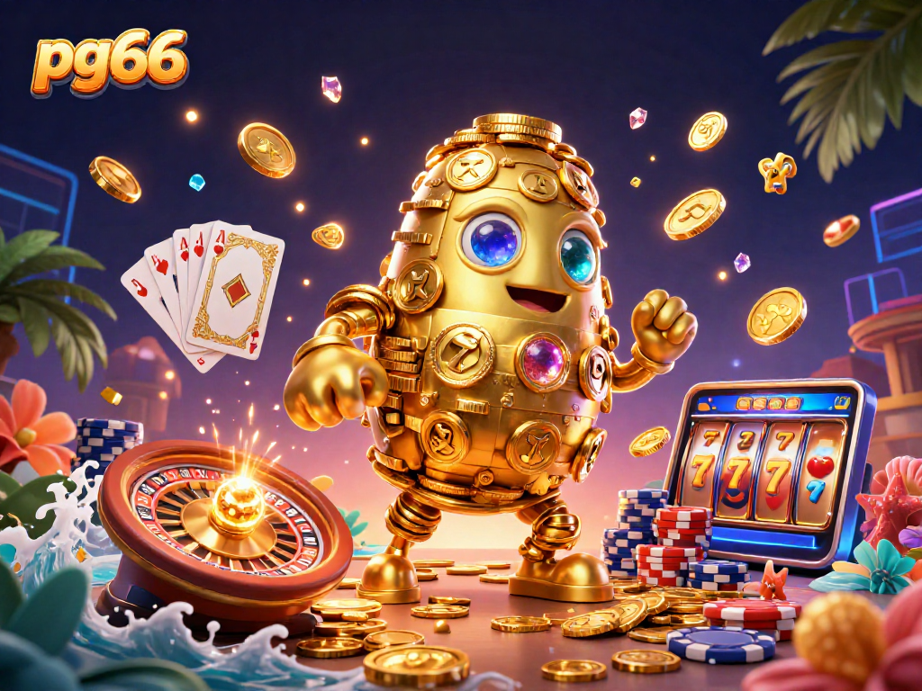 Experience epic wins at pg66 with this vibrant casino-themed illustration showcasing immersive game elements.