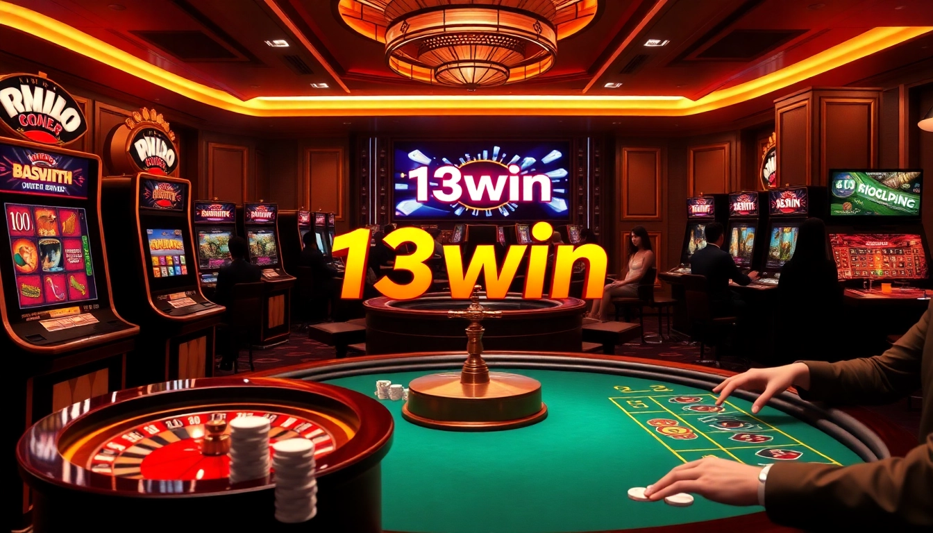 Experience the excitement of online gambling at 13win with vibrant casino elements.