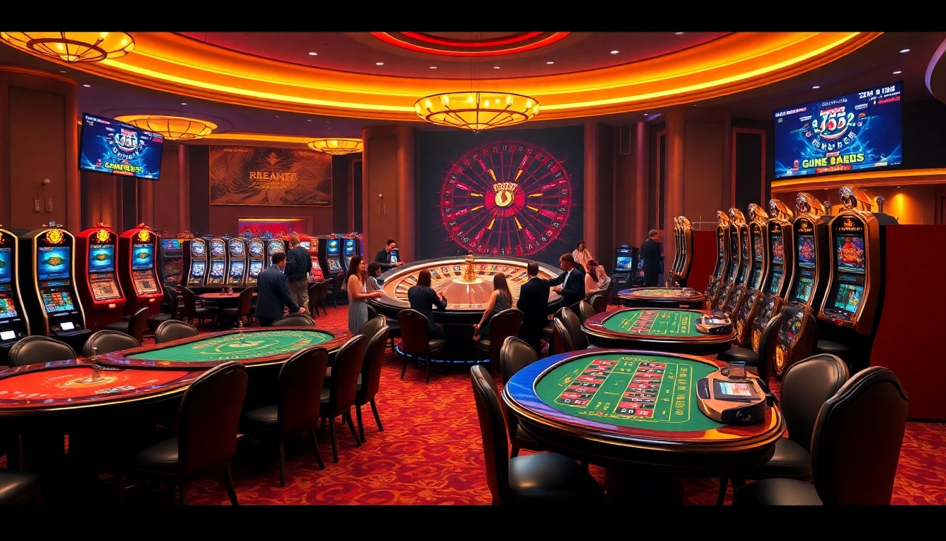 Experience thrilling gameplay at 78win's casino, featuring dynamic tables and vibrant slot machines.