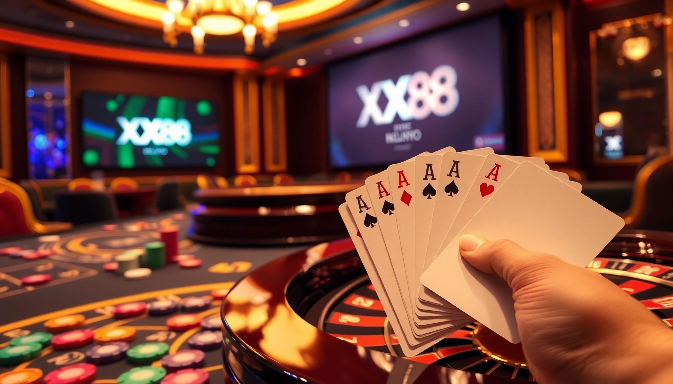 Experience the thrill of winning with XX88 at a luxurious casino table.