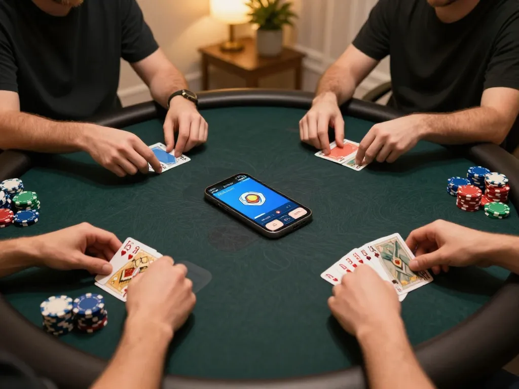 Players strategizing their next move in the 58wiin online poker app, showcasing excitement and engagement.