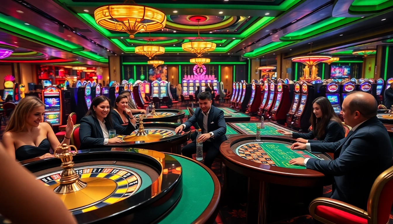 SODO Casino thrill as players engage at luxurious game tables and vibrant slots.