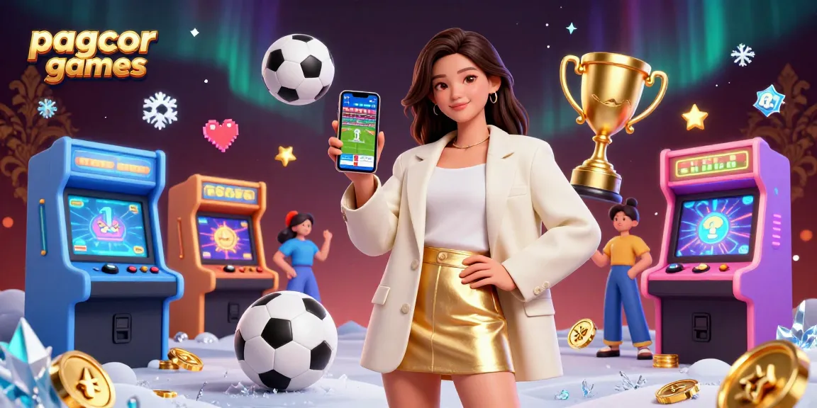 Experience pagcor games with a friendly Asian woman showcasing a sports betting app amidst vibrant game elements.