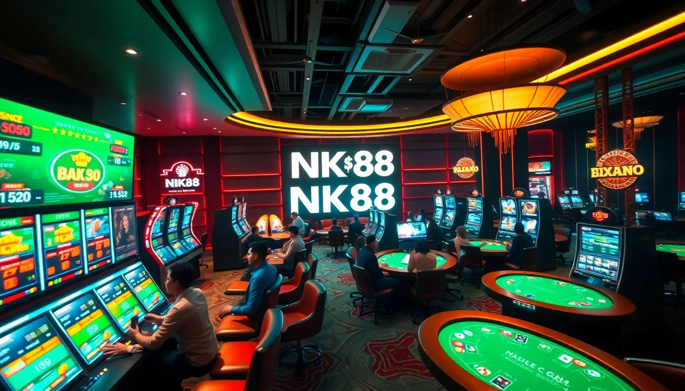 Experience the excitement of online gambling at NK88's vibrant casino scene.