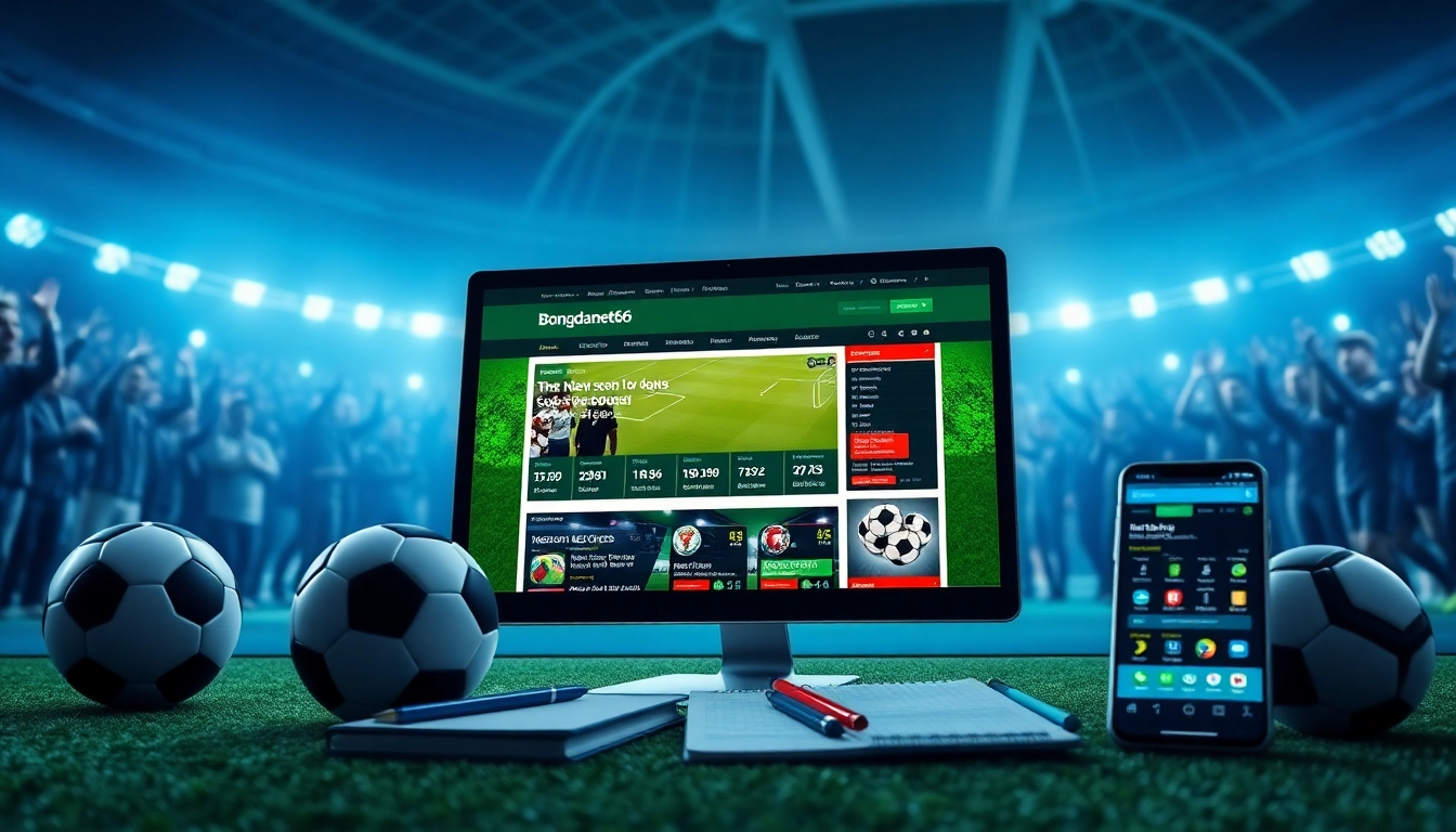 Bongdanet's modern sports news platform showcasing live soccer scores and analyses.