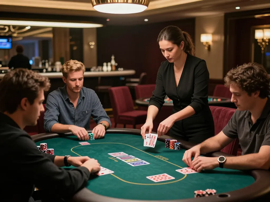 Play poker at 188bet with an elegant setting and focused players engaging in strategic gameplay