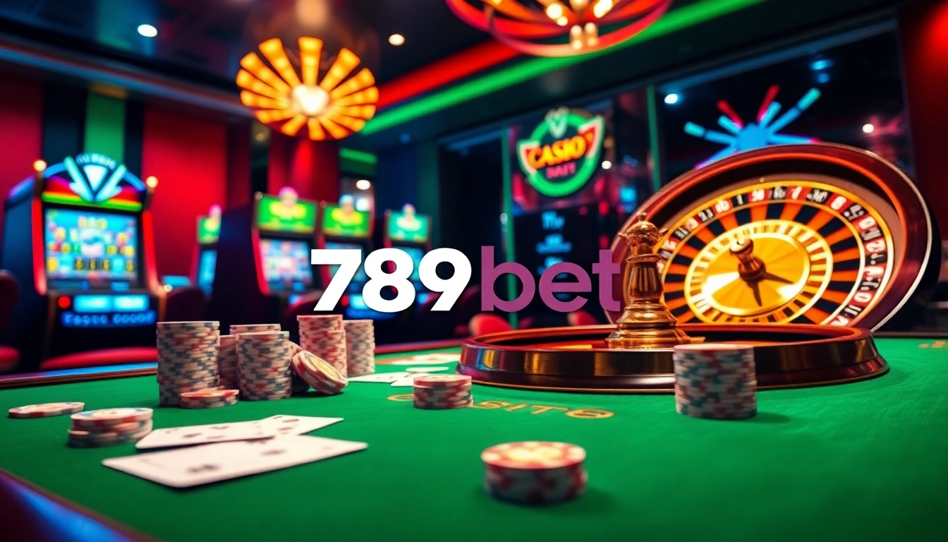 Engaging players enjoying exciting games at 789bet casino table with poker chips and cards.