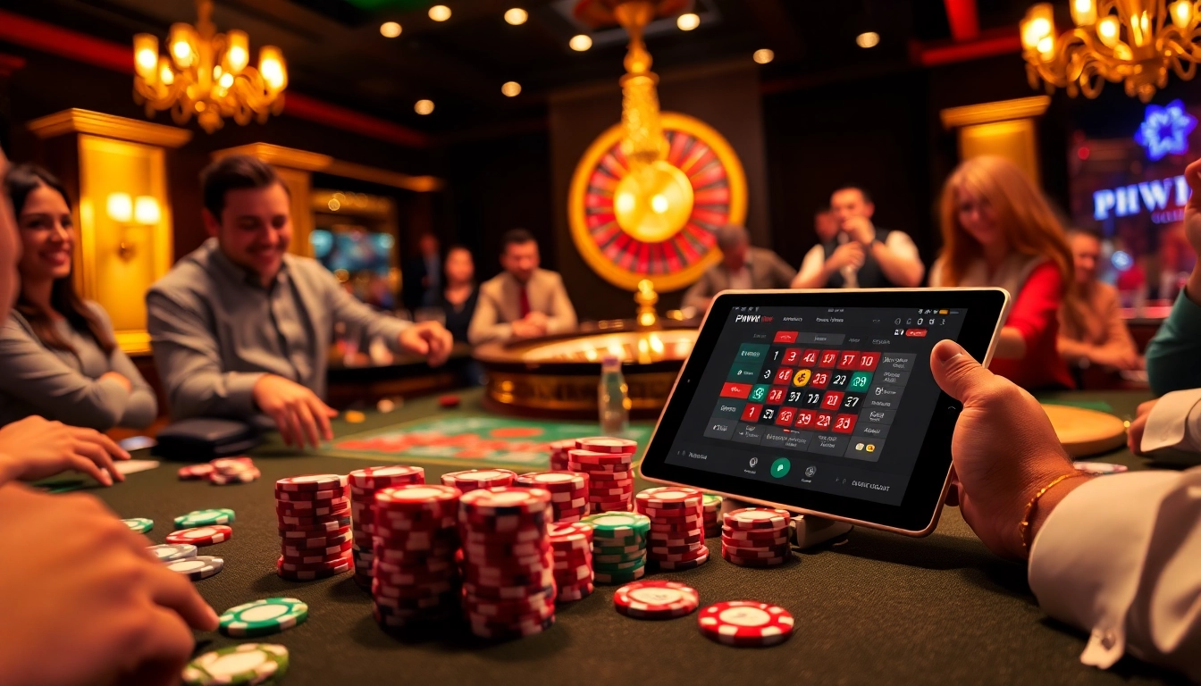 Experience thrilling gaming at PHWIN with a dynamic casino simulation featuring poker and roulette.