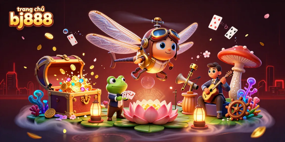 Experience thrilling action at trang chủ bj888 as the dragonfly pilot and frog croupier ignite the excitement of online gambling.