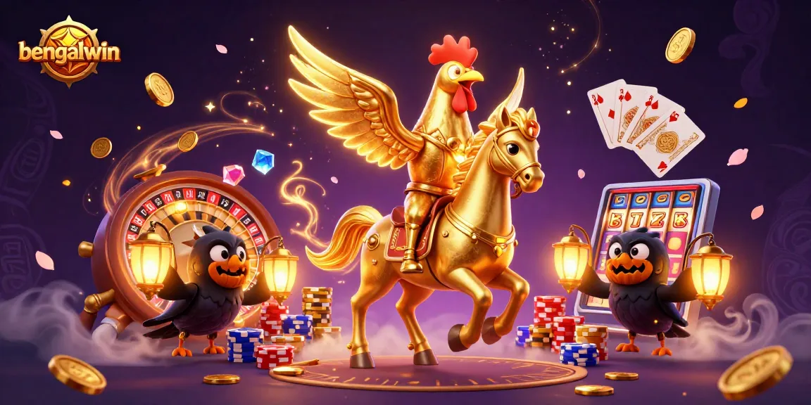 Bengalwin captures the excitement of casino gaming with dynamic 3D characters and vibrant game elements.