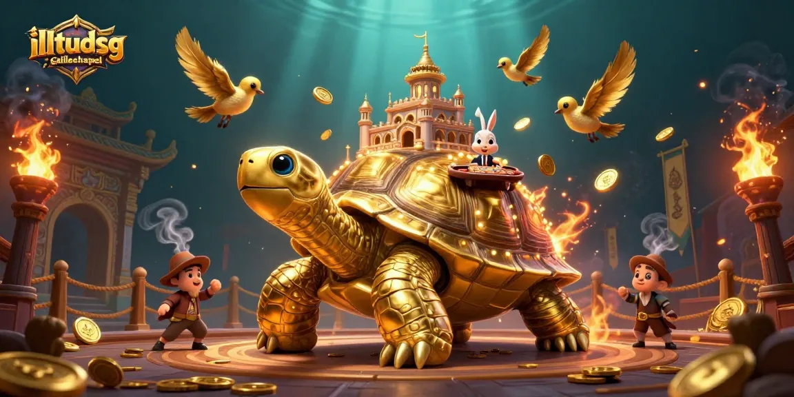 Experience gambling with illtudsgalileechapel's golden tortoise casino scene featuring vibrant game elements.