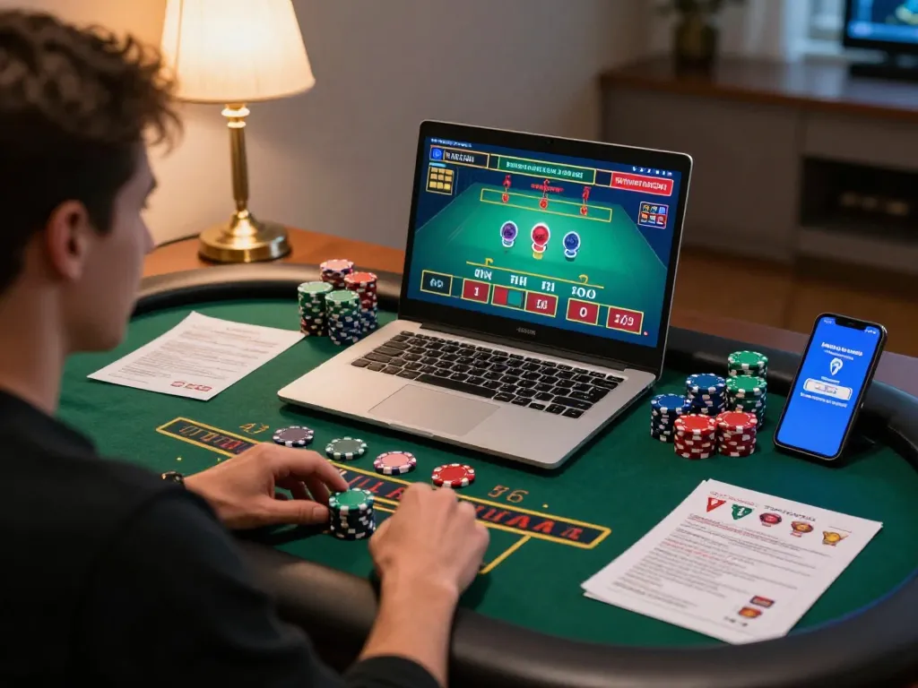 Experience 23WIN online casino excitement with live dealer blackjack game setup and chips.