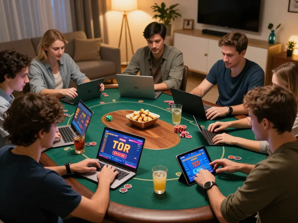 Players enjoying sunwin online casino games on multiple devices, capturing the excitement of mobile gaming.