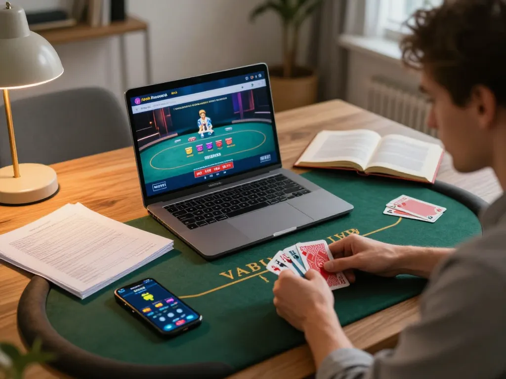 Engaging online poker gameplay on Trang chủ Dabet with strategic notes and a smartphone