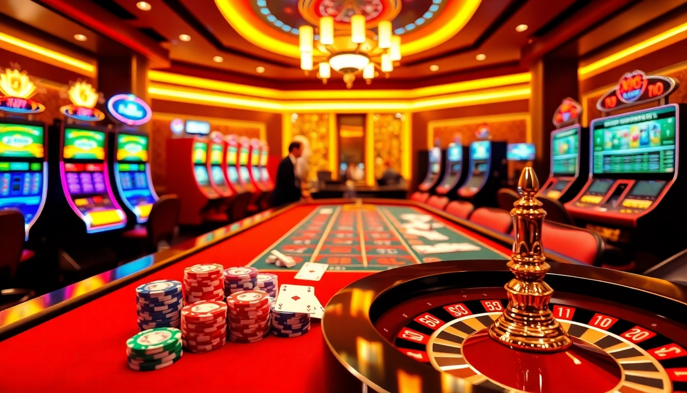 Experience thrilling online gambling with nhà cái 69vn's vibrant casino visuals showcasing poker chips and roulette.
